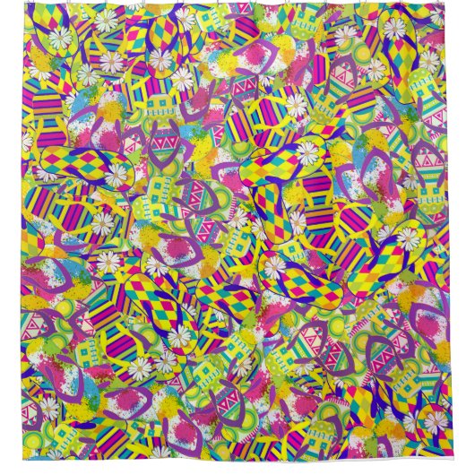 Aquarellbilder, Muster Gedreht Flop Duschvorhang (Vorderseite)