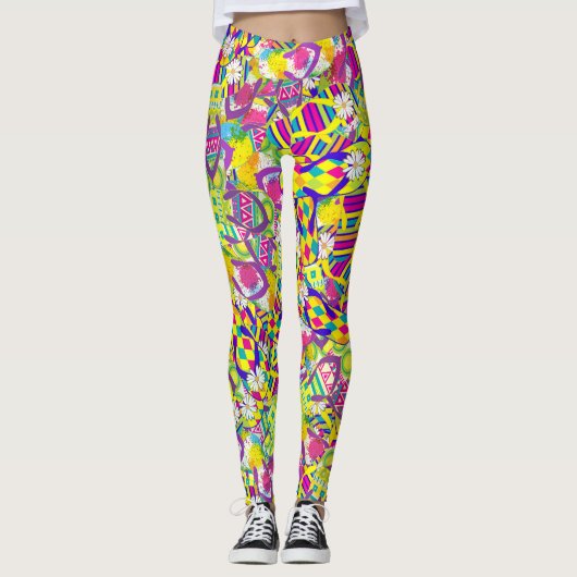 Aquarellbilder, Muster Gedreht Flop Leggings (Vorderseite)