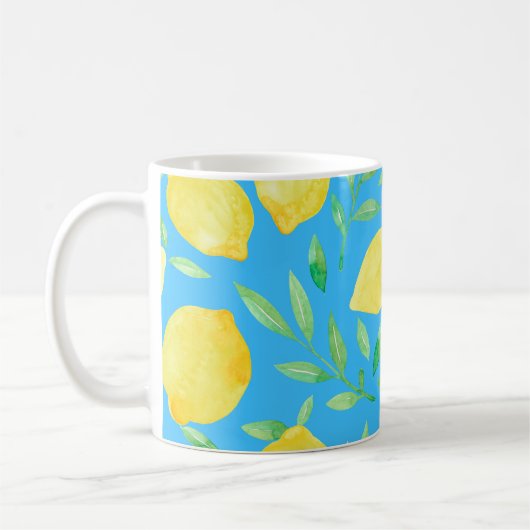 Aquarellbilder - Nahtloses Design Kaffeetasse (Links)