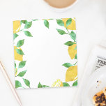 Aquarellbilder Notepad Notizblock<br><div class="desc">Im Notepad finden Sie eine Auswahl an saftigen Zitronen und lebendigen Blätter in hübschen Aquarellen.</div>