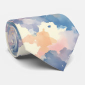 Aquarellbilder Rosa Blau Krawatte (Gerollt)