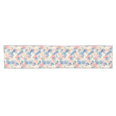 Aquarellbilder Rosa Blau Kurzer Tischläufer (Horizontal)