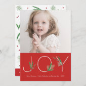 Aquarellbilder Rote Weihnachtsfotokarte Feiertagskarte (Vorne/Hinten)