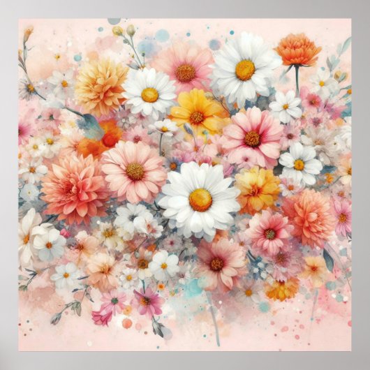 Aquarellbilder rustikal Vintag elegant Poster (Vorne)