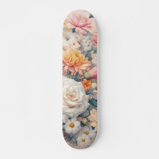 Aquarellbilder rustikal Vintag elegant Skateboard (Vorne)