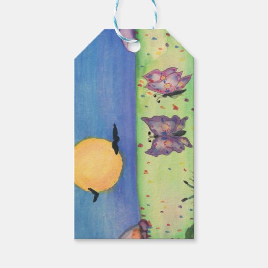 Aquarellbilder Schmetterlinge Liebe Couple Geschenkanhänger (Vorderseite)