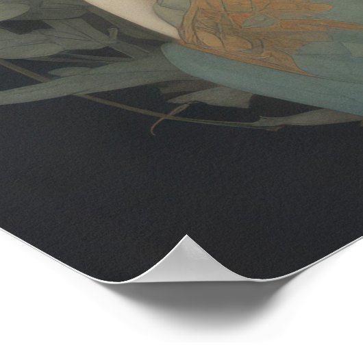 Aquarellbilder Schöne asiatische Malerei Poster (Ecke)