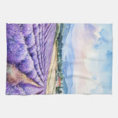 Aquarellbilder schöne Lavendelfelder Geschirrtuch (Horizontal)