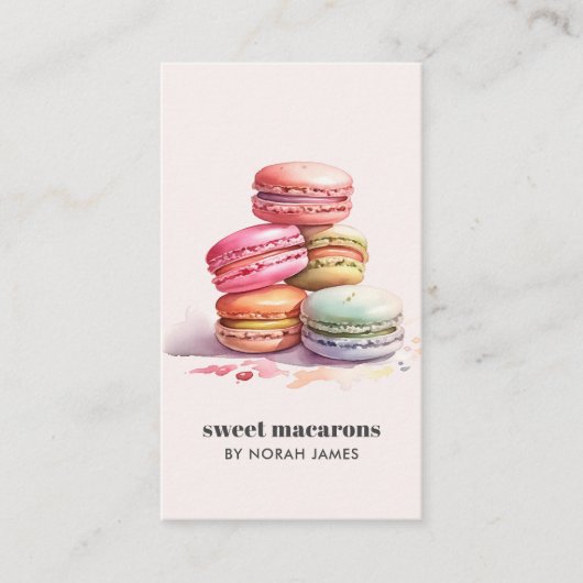 Aquarellbilder Süße Kuchen Soziales Symbol QR CODE Visitenkarte (Vorderseite)