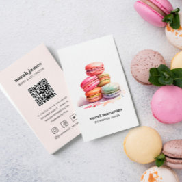Aquarellbilder Süße Kuchen Soziales Symbol QR CODE Visitenkarte