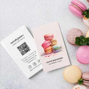 Aquarellbilder Süße Kuchen Soziales Symbol QR CODE Visitenkarte