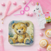 Aquarellbilder Teddy Bear Babydusche Pappteller (Party)