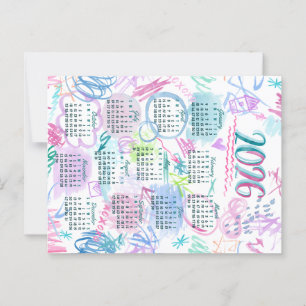 Aquarellbilder Teetuch 2026 Postkarte