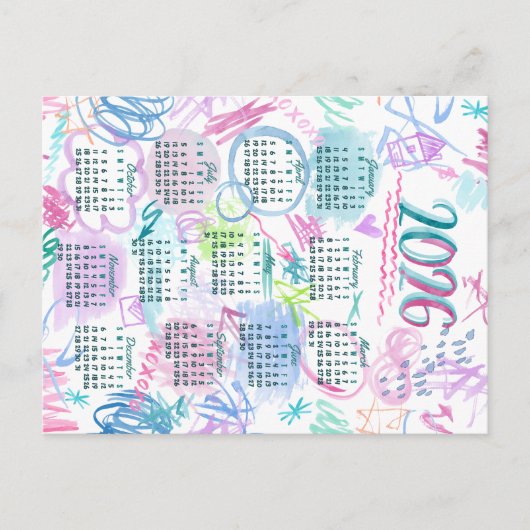 Aquarellbilder Teetuch 2026 Postkarte (Vorderseite)
