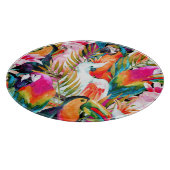 Aquarellbilder: tropisches nahtloses Muster Schneidebrett (Ecke)