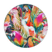 Aquarellbilder: tropisches nahtloses Muster Schneidebrett (Vorderseite)