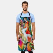 Aquarellbilder: tropisches nahtloses Muster Schürze (Getragen)