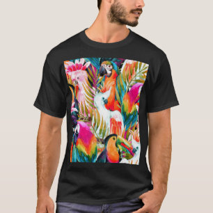 Aquarellbilder: tropisches nahtloses Muster T-Shirt