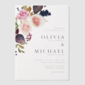 Aquarellbilder und Blütenblüten Pergament Einladungen (Vorderseite)