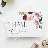 Aquarellbilder und Burgund-Blume Vielen Dank Postkarte