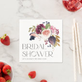 Aquarellbilder und Burgunder-Brautparty Serviette (Beispiel)