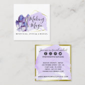 Aquarellbilder und Minimalistische Social Media Quadratische Visitenkarte (Vorne/Hinten)