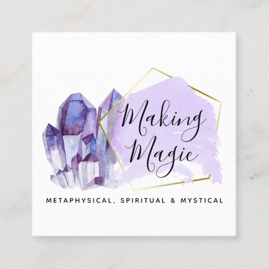 Aquarellbilder und Minimalistische Social Media Quadratische Visitenkarte (Vorderseite)