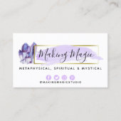 Aquarellbilder und Minimalistische Social Media Visitenkarte (Vorderseite)