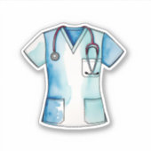 Aquarellbilder und Stethoskop Aufkleber (Vorderseite)