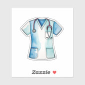 Aquarellbilder und Stethoskop Aufkleber (Blatt)