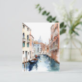 Aquarellbilder Venedig Canals Italien Postkarte (Stehend Vorderseite)
