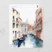 Aquarellbilder Venedig Canals Italien Postkarte (Vorne/Hinten)