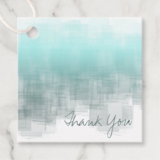 Aquarellbilder Vielen Dank Aquamarin ID774 Geschenkanhänger (Vorderseite)