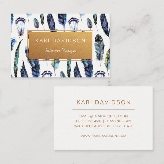 Aquarellbilder - Visitenkarten | Gold Visitenkarte (Vorne/Hinten)