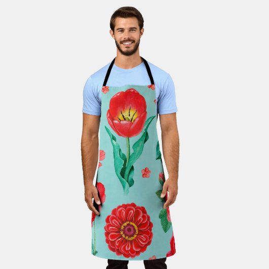 Aquarellbilder von roten Blume. nahtlos Schürze (Getragen)