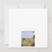 Aquarellbilder Weide Landschaft Vögel Einladung (Rückseite)