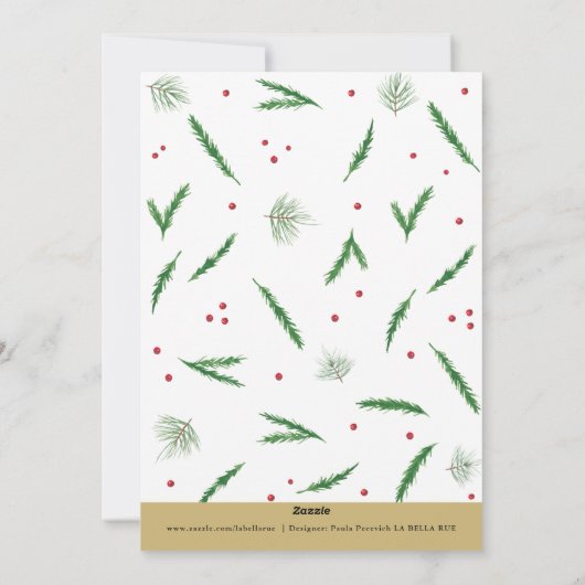 Aquarellbilder Weihnachtsfoto-Karte Feiertagskarte (Rückseite)