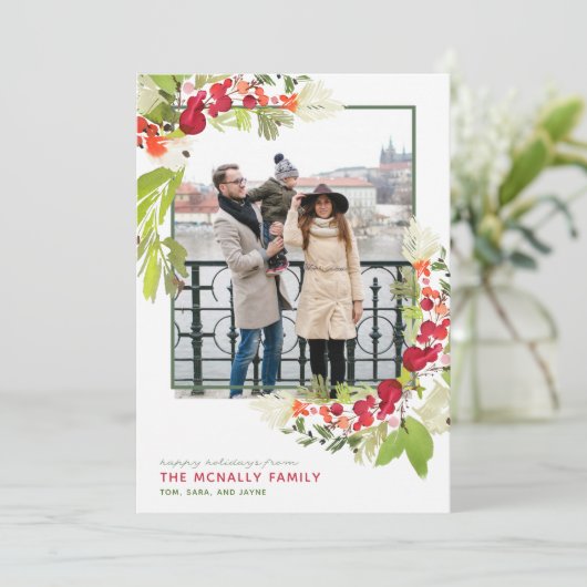 Aquarellbilder Weihnachtskarte (Stehend Vorderseite)