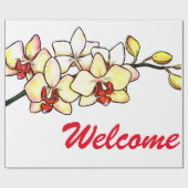 Aquarellbilderflor orchid gelbe Blüten Geschenkpapier (Flach)