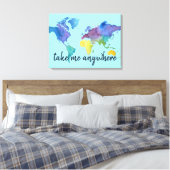 Aquarellbilderstellung mit Reiseangebot Leinwanddruck (Insitu (Schlafzimmer))