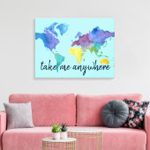 Aquarellbilderstellung mit Reiseangebot Leinwanddruck (Insitu (Wohnzimmer))
