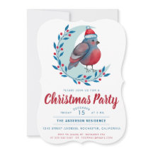 Aquarellbird auf dem Mond Weihnachts-Party