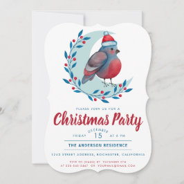 Aquarellbird auf dem Mond Weihnachts-Party Einladung