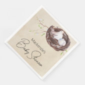 Aquarellbird Nest Rustikale Babydusche Serviette (Ecke)