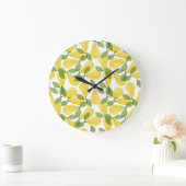 Aquarellbirnen: Handgemalt Große Wanduhr (Zuhause)