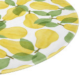 Aquarellbirnen: Handgemalt Schneidebrett (Ecke)