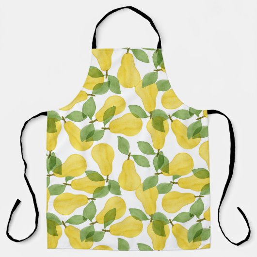 Aquarellbirnen: Handgemalt Schürze (Vorderseite)