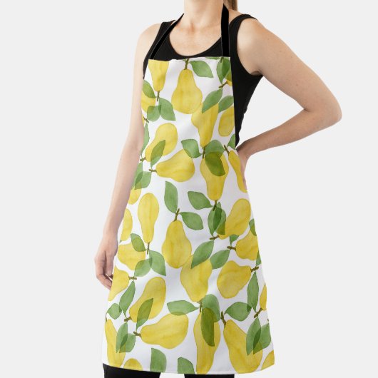 Aquarellbirnen: Handgemalt Schürze (InSitu)