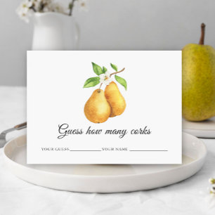 Aquarellbirnen Raten Sie, wie viele Korken Bridal- Begleitkarte