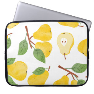 Aquarellbirnen Vintages Fruchtmuster Laptopschutzhülle